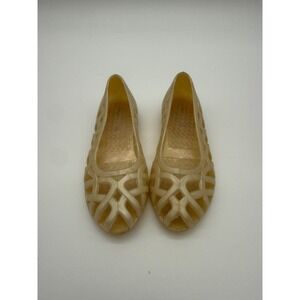 Vintage Victory Kids Jelly Shoes Size 7 Cream Ivory USA Made No. 188